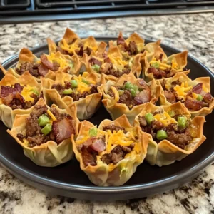 crispy loaded bacon mongolian beef cups