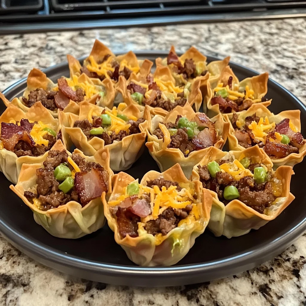 crispy loaded bacon mongolian beef cups