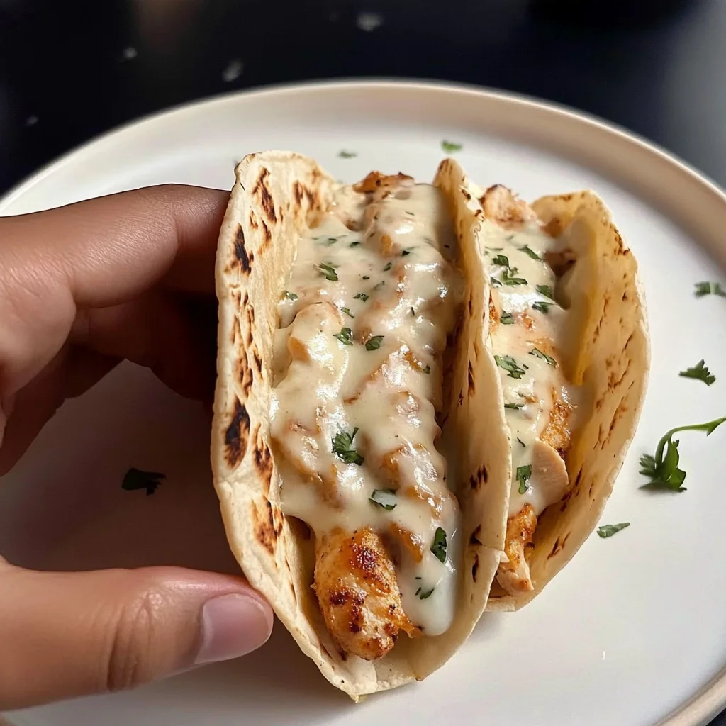 chicken alfredo tacos