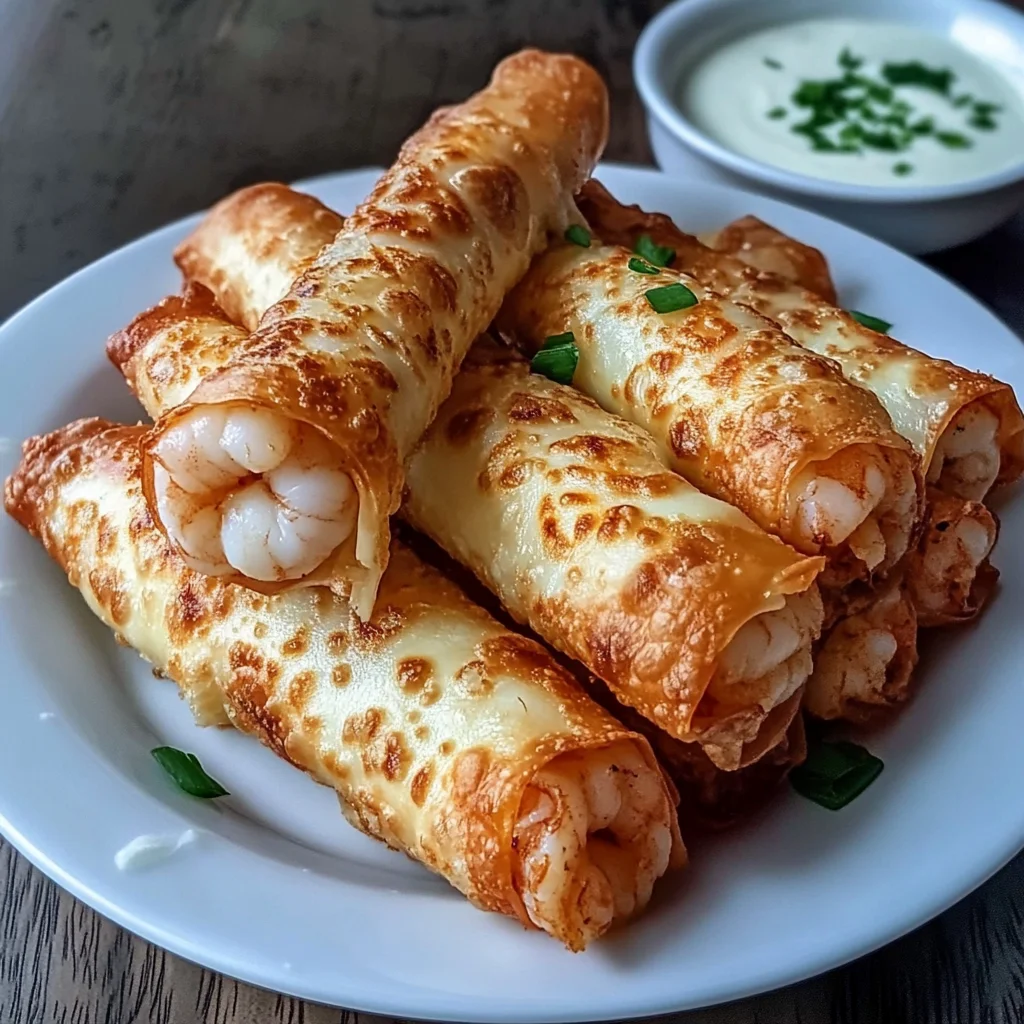cheesy shrimp egg rolls