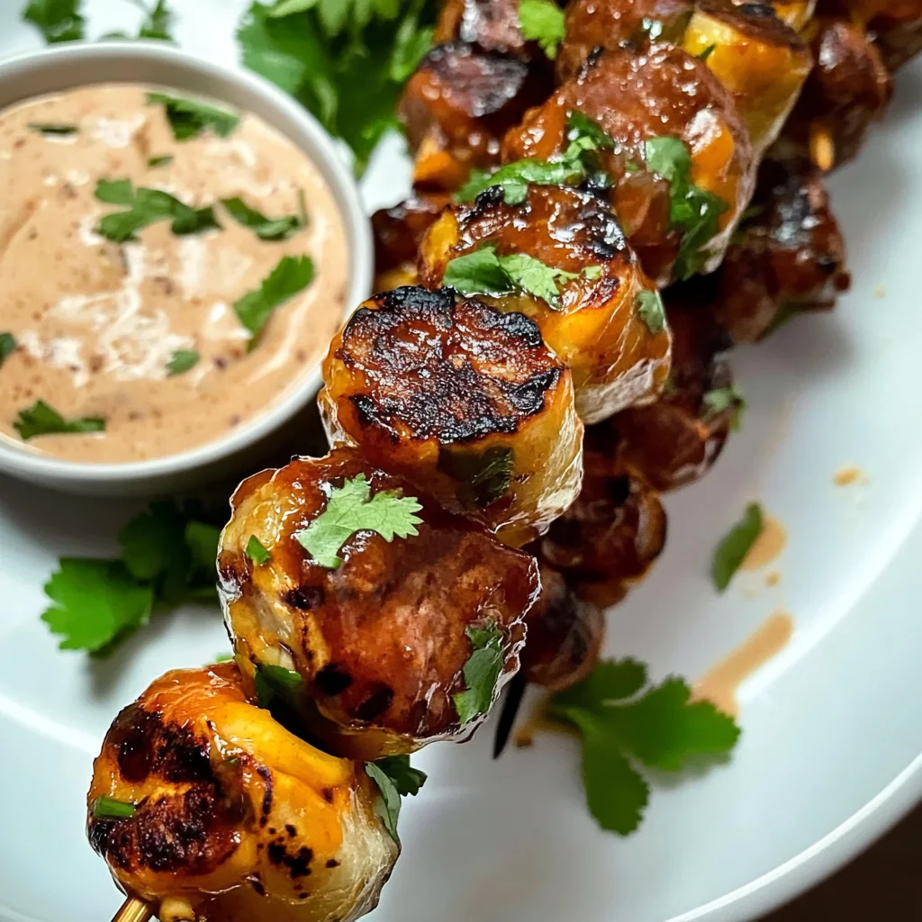 glazed beef tortilla kebabs
